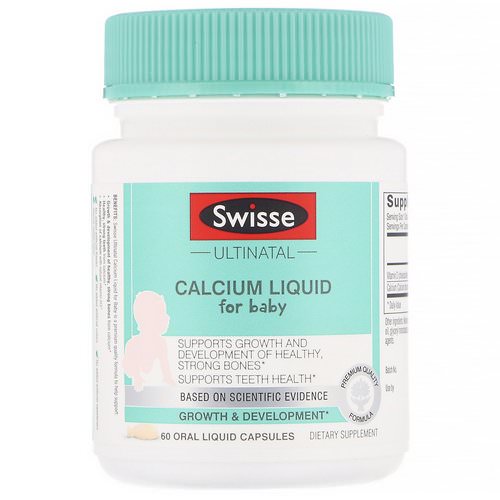 Swisse, Ultinatal, Calcium Liquid for Baby, Natural Vanilla Flavor, 60 Oral Liquid Capsules فوائد