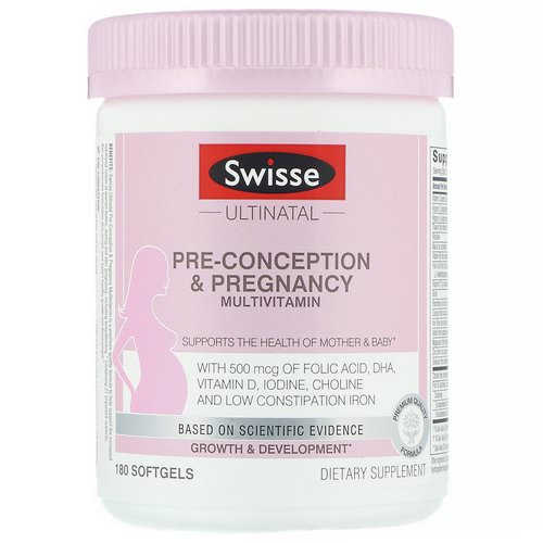 Swisse, Ultinatal, Pre-Conception & Pregnancy Multivitamin, 180 Softgels فوائد