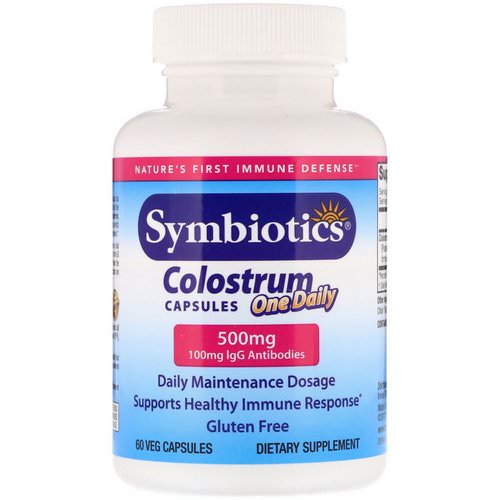 Symbiotics, Colostrum One Daily, 500 mg, 60 Veg Capsules فوائد
