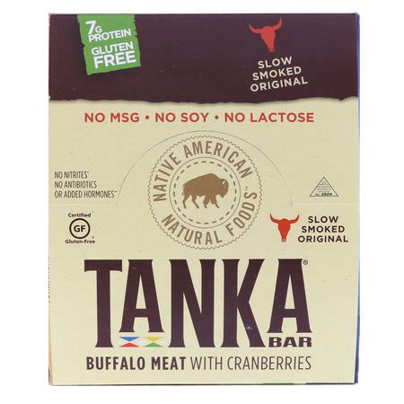 Tanka, Bar, Buffalo Meat with Cranberries, Slow Smoked Original, 12 Bars, 1 oz (28.4 g) Each:Meat وجبات خفيفة, Jerky