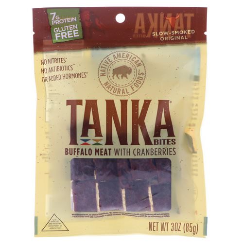 Tanka, Bites, Buffalo Meat with Cranberries, Slow-Smoked Original, 30 oz (85 g) فوائد
