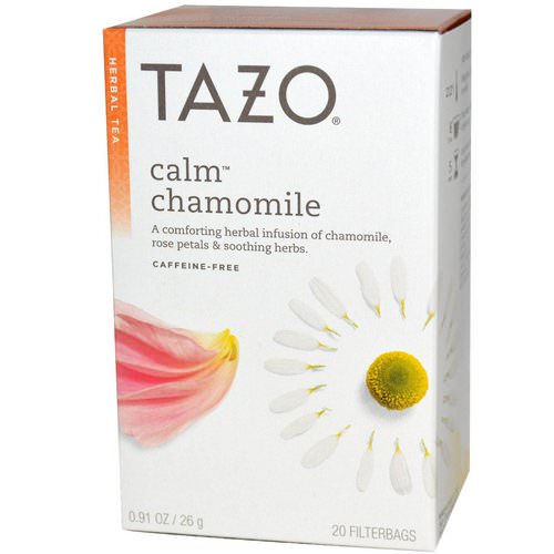 Tazo Teas, Herbal Tea, Calm Chamomile, Caffeine-Free, 20 Filterbags, 0.91 oz (26 g) فوائد