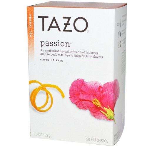 Tazo Teas, Passion, Herbal Tea, Caffeine-Free, 20 Filterbags, 1.8 oz (52 g) فوائد