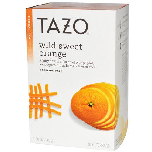 Tazo Teas, Wild Sweet Orange, Herbal Tea, Caffeine-Free, 20 Filterbags, 1.58 oz (45 g) فوائد