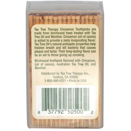 Tea Tree Therapy, Cinnamon Toothpicks, 100 Approx.:اختيارات الأسنان, الأسنان