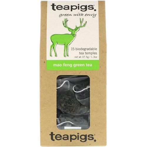 TeaPigs, Green with Envy, Mao Feng Green Tea, 15 Tea Temples, 1.3 oz (37.5 g) فوائد