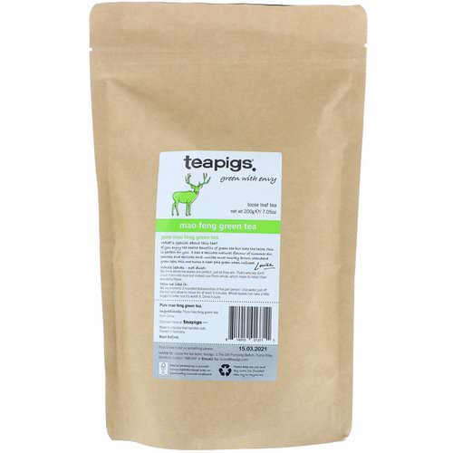 TeaPigs, Green with Envy, Mao Feng Green Tea, Loose Leaf Tea, 7.05 oz (200 g) فوائد