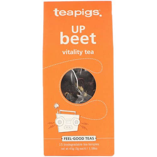 TeaPigs, Up Beet Vitality Tea, 15 Tea Temples, 1.58 oz (45 g) فوائد