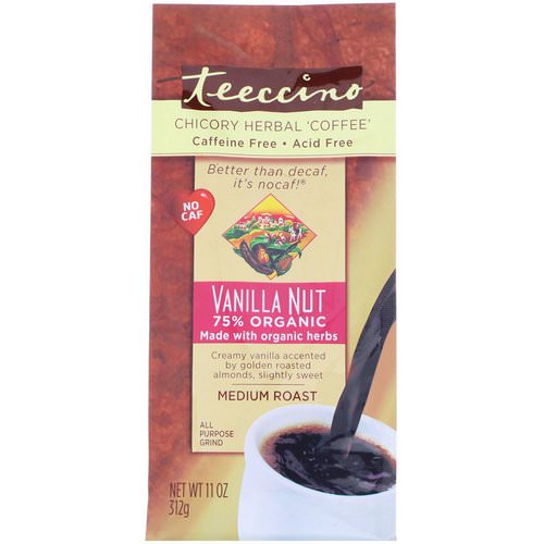 Teeccino, Chicory Herbal Coffee, Medium Roast, Caffeine Free, Vanilla Nut, 11 oz (312 g) فوائد