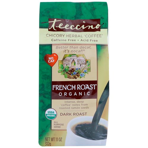 Teeccino, Chicory Herbal Coffee, Organic French Roast, Dark Roast, Caffeine Free, 11 oz (312 g) فوائد