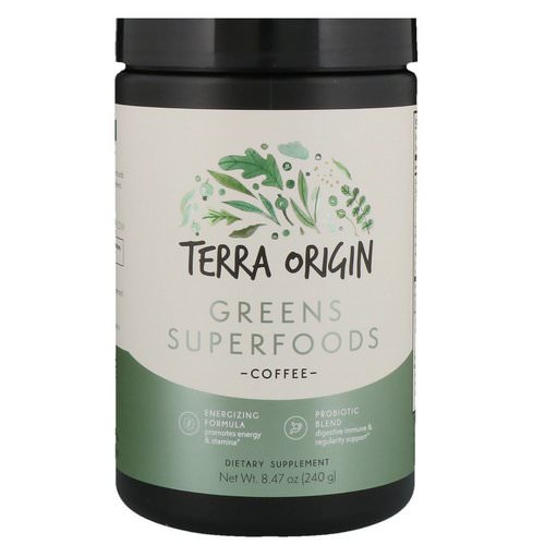 Terra Origin, Greens Superfoods, Coffee, 8.47 oz (240 g) فوائد