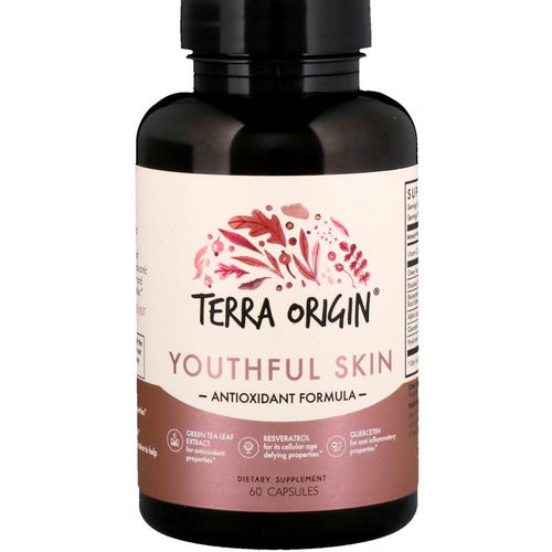 Terra Origin, Youthful Skin, Antioxidant Formula, 60 Capsules فوائد