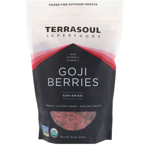 Terrasoul Superfoods, Goji Berries, Sun-Dried, 16 oz (454 g) فوائد