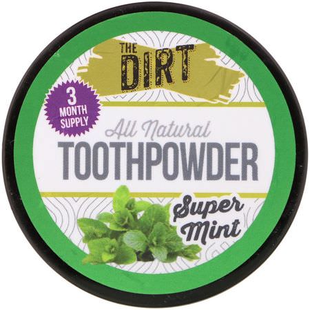 The Dirt, All Natural Toothpowder, Super Mint, .88 oz (25 g):معج,ن الأسنان, العناية بالفم