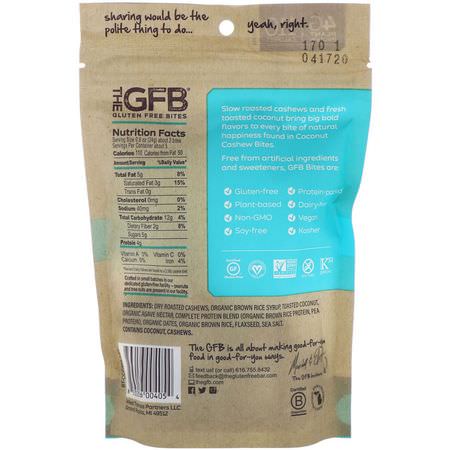 The GFB, Gluten Free Bites, Coconut + Cashew, 4.0 oz (113 g):