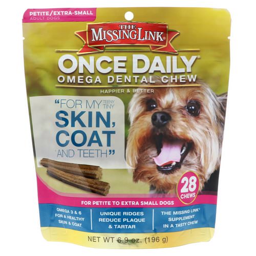 The Missing Link, Once Daily, Omega Dental Chew, For Petite To Extra Small Dogs, 28 Chews, 6.9 oz (196 g) فوائد