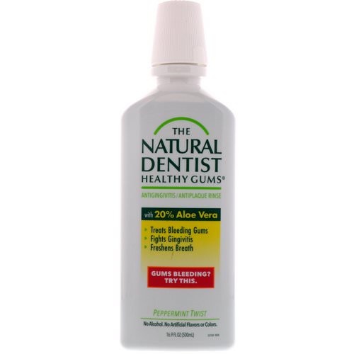 The Natural Dentist, Healthy Gums, Antigingivitis / Antiplaque Rinse, Peppermint Twist, 16.9 fl oz (500 ml) فوائد