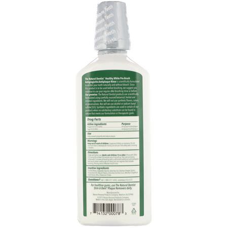 The Natural Dentist, Healthy White, Pre-Brush Antigingivitis/Antiplaque Rinse, Clean Mint, 16.9 fl oz (500 ml):رذاذ, شطف
