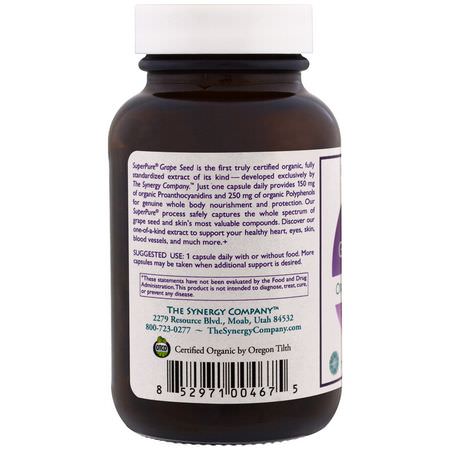 The Synergy Company Grape Seed Extract - مستخلص بذ,ر العنب, مضادات الأكسدة, المكملات الغذائية