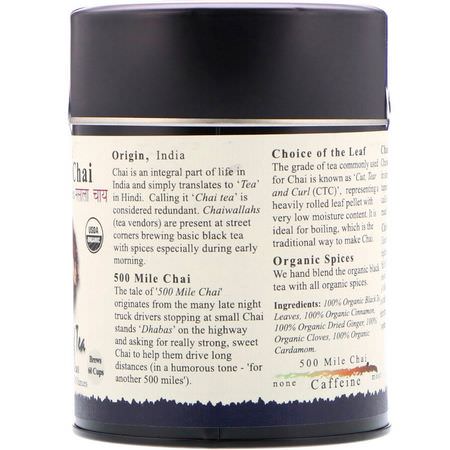 The Tao of Tea, Organic Black Tea & Spices, 500 Mile Chai, 4.0 oz (115 g):شاي شاي, شاي أس,د