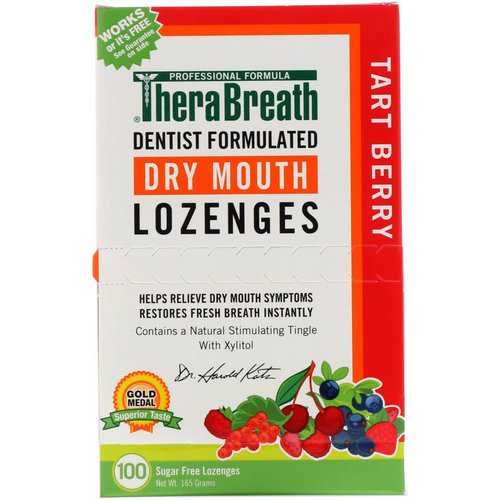 TheraBreath, Dry Mouth Lozenges, Sugar Free, Tart Berry, 100 Lozenges فوائد