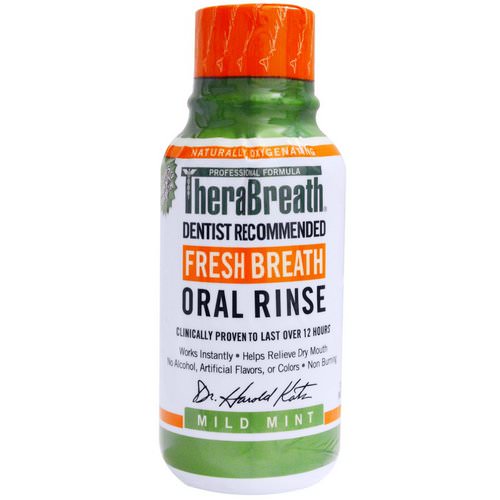 TheraBreath, Fresh Breath Oral Rinse, Mild Mint Flavor, 3 fl oz (88.7 ml) فوائد