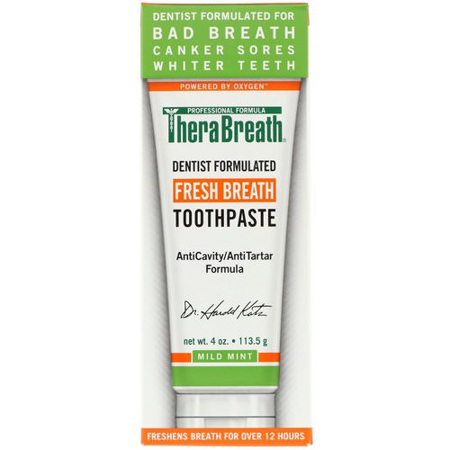 TheraBreath, Fresh Breath Toothpaste, Mild Mint Flavor, 4 oz (113.5 g) فوائد