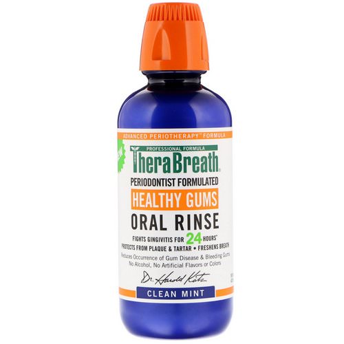 TheraBreath, Healthy Gums Oral Rinse, Clean Mint Flavor, 16 fl oz (473 ml) فوائد