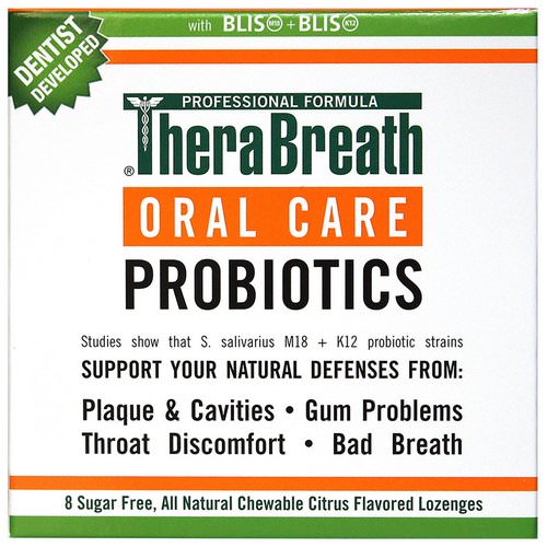 TheraBreath, Oral Care Probiotics, Citrus Flavor, 8 Sugar Free Lozenges فوائد