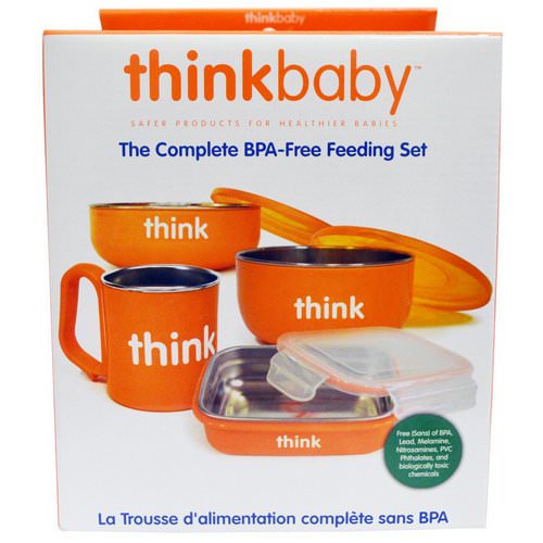 Think, Thinkbaby, The Complete BPA-Free Feeding Set, Orange, 1 Set فوائد