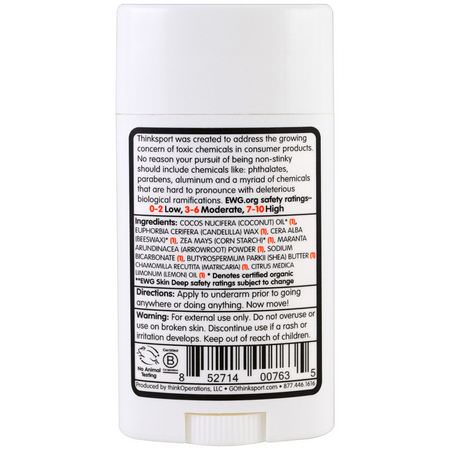Think, Thinksport, Natural Deodorant, Chamomile Citrus, 2.9 oz (85.8 ml):مزيل عرق, حمام