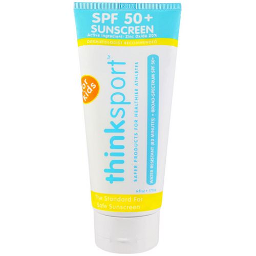 Think, Thinksport, Sunscreen, SPF 50+, For Kids, 6 fl oz (177 ml) فوائد