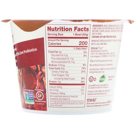 ThinkThin, Protein & Probiotics Hot Oatmeal, Maple Pecan, 1.94 oz (55 g):الش,فان, الش,فان