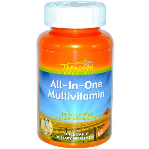 Thompson, All-In-One Multivitamin, 60 Veggie Caps فوائد