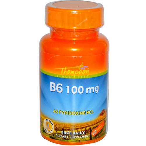 Thompson, B6, 100 mg, 60 Tablets فوائد