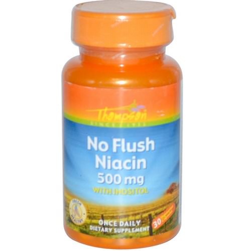 Thompson, No Flush Niacin, 500 mg, 30 Veggie Caps فوائد