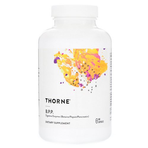 Thorne Research, B.P.P, (Betaine / Pepsin / Pancreatine), Digestive Enzymes, 180 Capsules فوائد