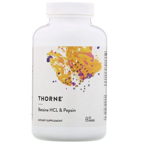 Thorne Research, Betaine HCL & Pepsin, 225 Capsules فوائد