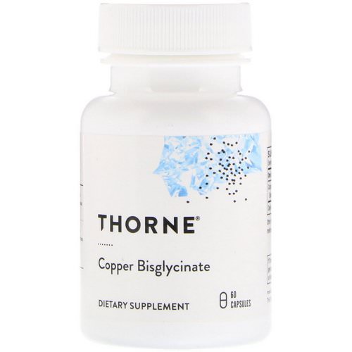 Thorne Research, Copper Bisglycinate, 60 Capsules فوائد