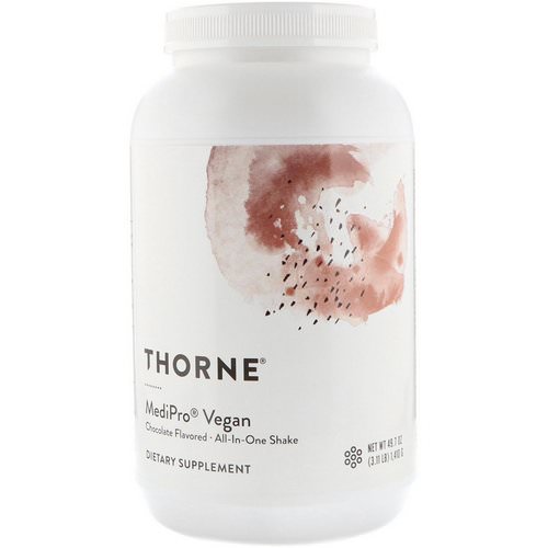 Thorne Research, Medipro Vegan, All-In-One Shake, Chocolate, 3.10 lbs (1,410 g) فوائد
