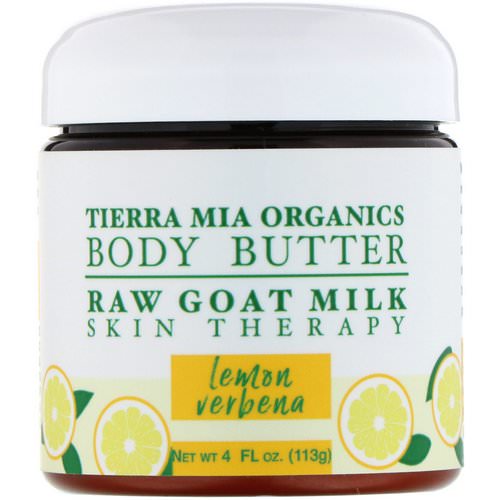 Tierra Mia Organics, Body Butter, Raw Goat Milk, Skin Therapy, Lemon Verbena, 4 fl oz (113 g) فوائد