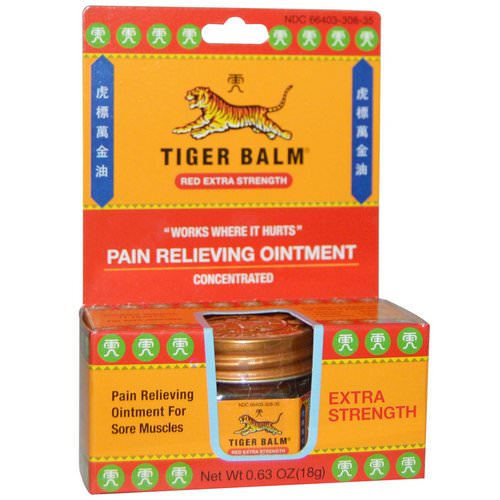 Tiger Balm, Pain Relieving Ointment, Extra Strength, .63 oz (18 g) فوائد