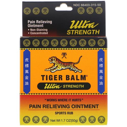 Tiger Balm, Pain Relieving Ointment, Ultra Strength, 1.7 oz (50 g) فوائد
