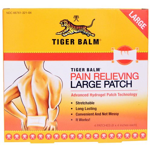 Tiger Balm, Pain Relieving Patch, Large, 4 Patches (8 x 4 in. Each) فوائد