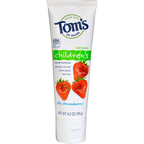 Tom's of Maine, Natural Children's Fluoride Toothpaste, Silly Strawberry, 4.2 oz (119 g) فوائد