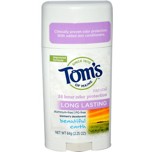 Tom's of Maine, Natural Long Lasting, Aluminum-Free, Women's Deodorant, Beautiful Earth, 2.25 oz (64 g) فوائد