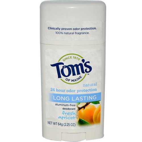 Tom's of Maine, Natural Long Lasting Deodorant, Aluminum-Free, Fresh Apricot, 2.25 oz (64 g) فوائد