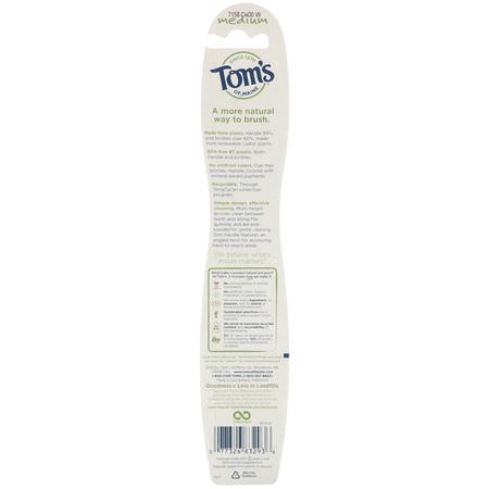 Tom's of Maine, Naturally Clean Toothbrush, Medium, 1 Toothbrush:فرش الأسنان, العناية بالفم