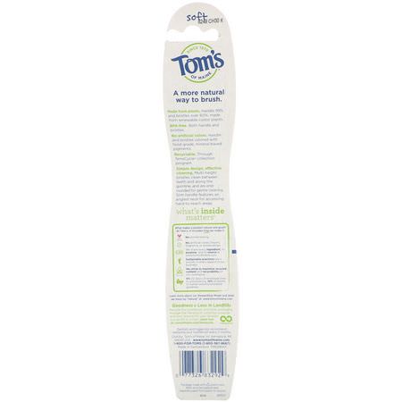 Tom's of Maine, Naturally Clean Toothbrush, Soft, 1 Toothbrush:فرش الأسنان, العناية بالفم