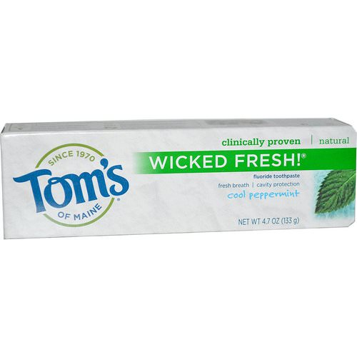 Tom's of Maine, Wicked Fresh! Fluoride Toothpaste, Cool Peppermint, 4.7 oz (133 g) فوائد